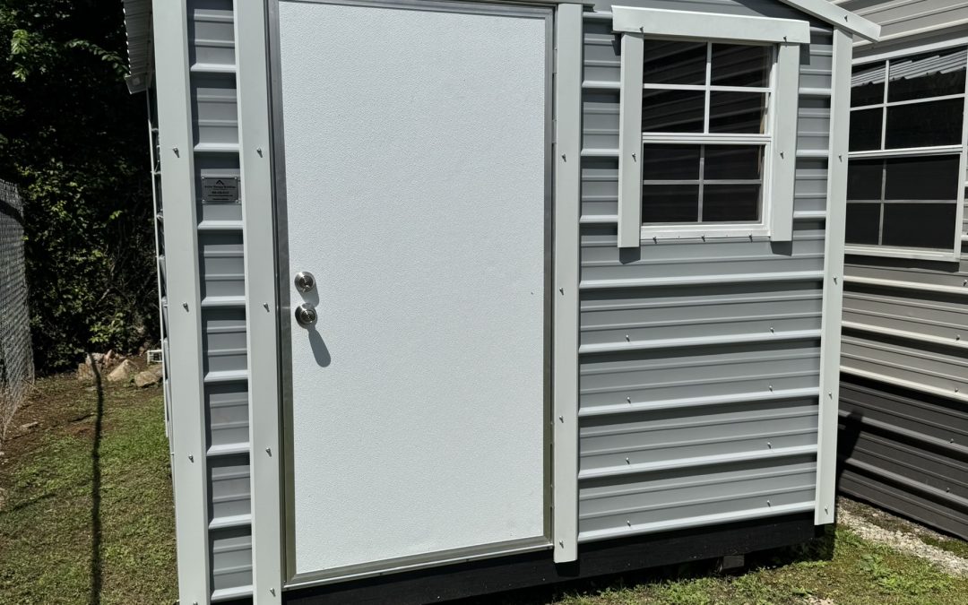 8×8 Traditional Storage Building Old Town Gray with White