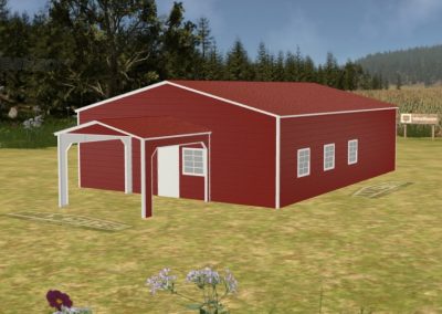 MaxSteelDesignedTripleWideBuildingWithEntranceCover30x40x10