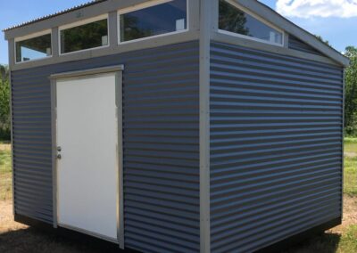 10x12 Modern Building Dark Gray with Light Gray Trim. 4’ Door